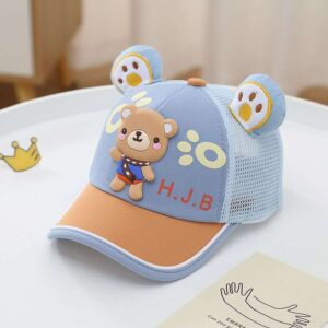Kids Embroidered Cute Cap (Blue)