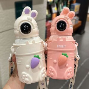 Bunny Character Kids Insulated Water Bottle with Digital Temperature Display