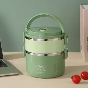 Portable Lunch Box with Handle (Green)
