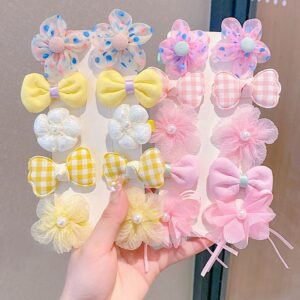 Girls Colorful Bow & Flower Hair Clip Set (Multi-Pack)