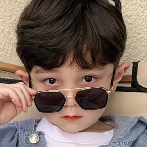 Kids Cool Square Frame UV Sunglasses (Black)